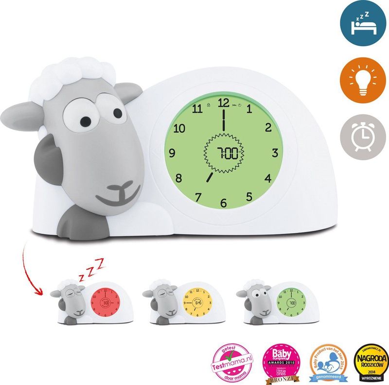 Zazu Sam Slaaptrainer - Met nachtlamp functie en slaaptimers - Grijs / Wit
