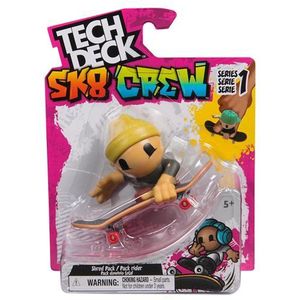 Tech Deck Sk8 Crew - Uniek vingerskateboard met skaterfiguur - stijlen kunnen verschillen