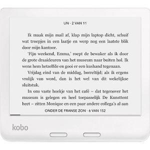 Kobo Libra 2, eBook Reader en AudioBook, Carta HD Display 7 inch, helderheid instelbaar en kleurtemperatuur, 32 GB, waterdicht, wit