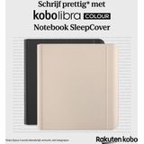 Kobo Libra Colour Hoes voor eReader - Notebook SleepCover - Zwart - Met stylushouder