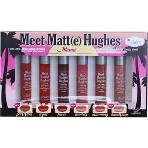 theBalm Meet Matt(e) Hughes Mini Kit Miami vloeibare lippenstift set voor Langdurige Effect