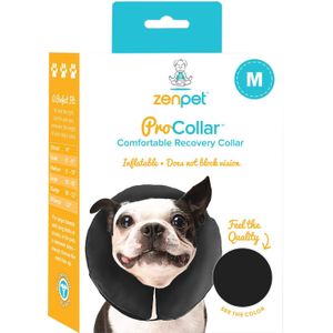 Zenpet ProCollar Hondenkraag L – Doorzichtige hondenkraag – Beschermkraag hond – Hondenkap – Plastic Hondenkraag - Beschermkap – Zwart – Nekomtrek 33 tot 40,6 cm