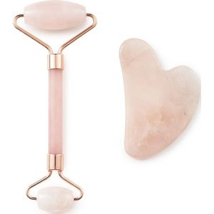 Zoe Ayla Gua Sha Set + Roze Kwarts Gezichtsroller Gezichtsmassage Dames