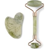 Zoe Ayla Gua Sha and Roller Set Jade Gezichtsmassage