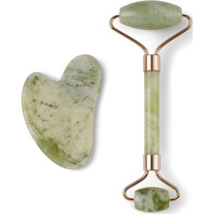 Zoe Ayla Gua Sha and Roller Set Jade Gezichtsmassage