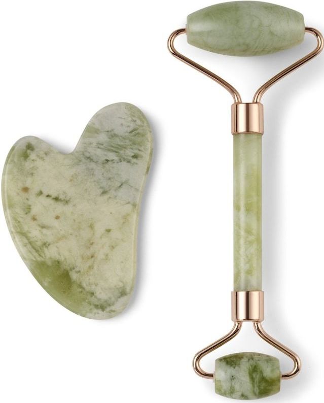 Zoe Ayla Gua Sha and Roller Set Jade Gezichtsmassage