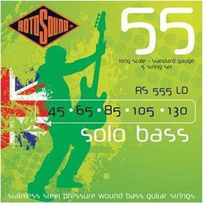 Rotosound RS555LD roestvrijstalen bassnaren met standaard manometer (45 65 85 105 130)