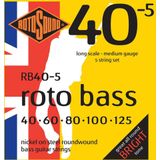 Rotosound Roto Bass snaren voor bas, nikkel, rond, middelgroot (40, 60, 80, 100, 125)