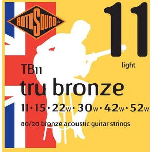 Rotosound Tru Bronze Folk Gitaar snarenset 80/20 Bronze Tirant Light (11 15 22 30 42 52) (UK Import)