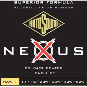 Rotosound NeXus snaren voor westerngitaar (11 15 22 30 42 52) (fosforbrons)