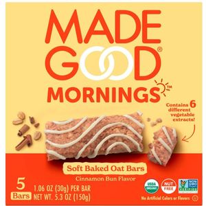 MadeGood - Haverrepen Mornings Cinnamon Bun - Biologisch - Glutenvrij - Veganistisch