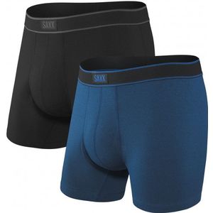 Saxx Daytripper Boxer Brief Fly 2-Pack Synthetisch ondergoed (Heren |blauw/zwart)