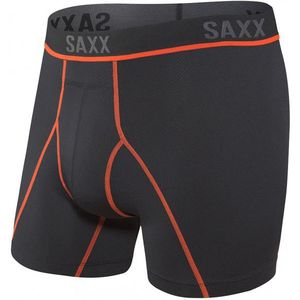 Saxx Kinetic Light-Compression Mesh Boxer Brief Synthetisch ondergoed (Heren |zwart/grijs)