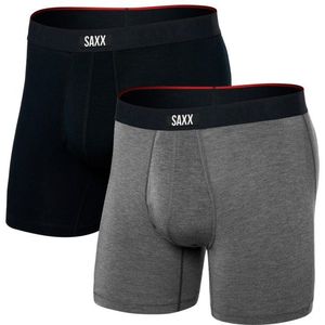 Saxx Underwear - Boxers en slips - Vibe Xtra 2Pk Noir / Gris FoncÃ© ChinÃ© voor Heren - Maat XL - Grijs