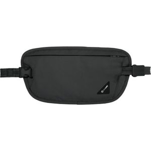 Pacsafe CoverSafe V100 Anti-diefstalgordel met RFID-blokkering, zwart, 26 cm, zilveren riemen, zwart., Zilveren riemen