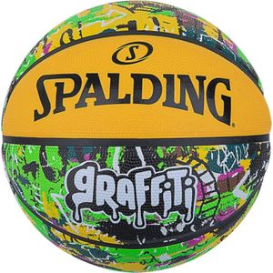 Spalding Graffiti Ball 84374Z, Unisex, Geel, basketbal, maat: 7