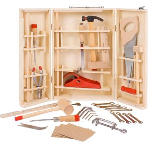 BigJigs Gereedschapskist - Speelgoed gereedschap - Hout - 28-delig