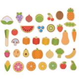 Houten groente en fruit magneten