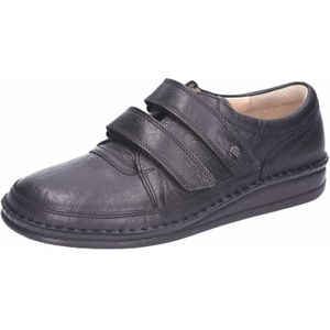Finn Comfort - Lage Schoenen - Zwart - Hoogwaardig Leer - Klittenbandsluiting