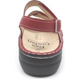 Finn Comfort - Dames Sandalen - Rood - Leer - Klittenbandsluitingen - Vervangbare Binnenzool