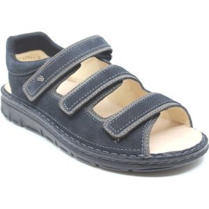 Finn Comfort CASABLANCA 01451-902624 Blauwe heren sandalen met drie klittenbanden