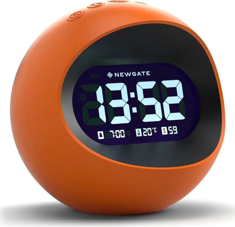 Newgate Centre Of The Earth LCD Alarm Klok - Oranje