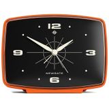Newgate - Brooklyn - Wekker - Oranje - Retro Ontwerp met Stille Quartz-Beweging
