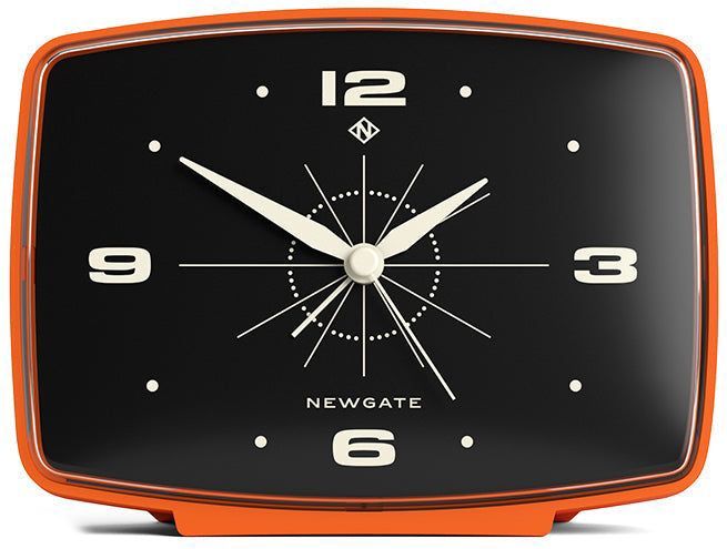 Newgate - Brooklyn - Wekker - Oranje - Retro Ontwerp met Stille Quartz-Beweging