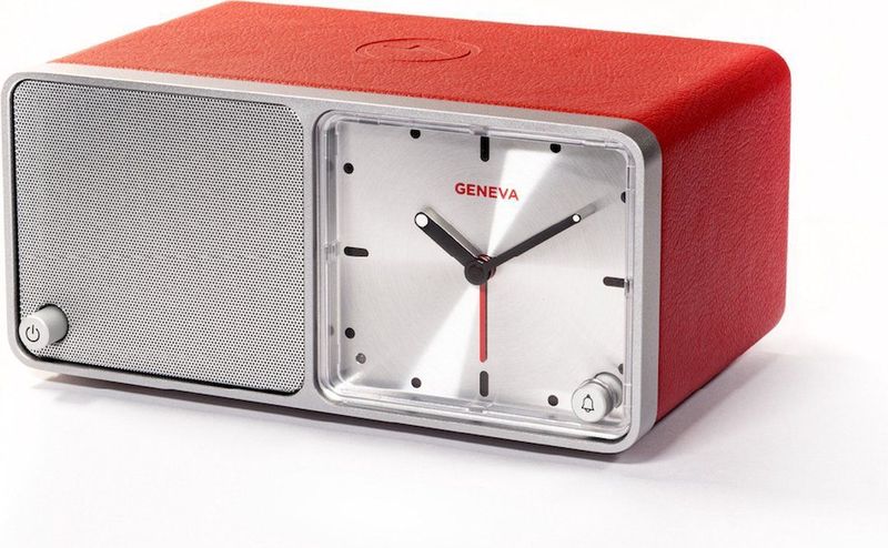 Geneva - Wekker/Bluetooth Speaker - Rood - Materiaal Onbekend
