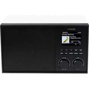 Geneva DeCon S internet, DAB+ en FM radio met Spotify en Bluetooth - zwart/wit mat/geverfd hout