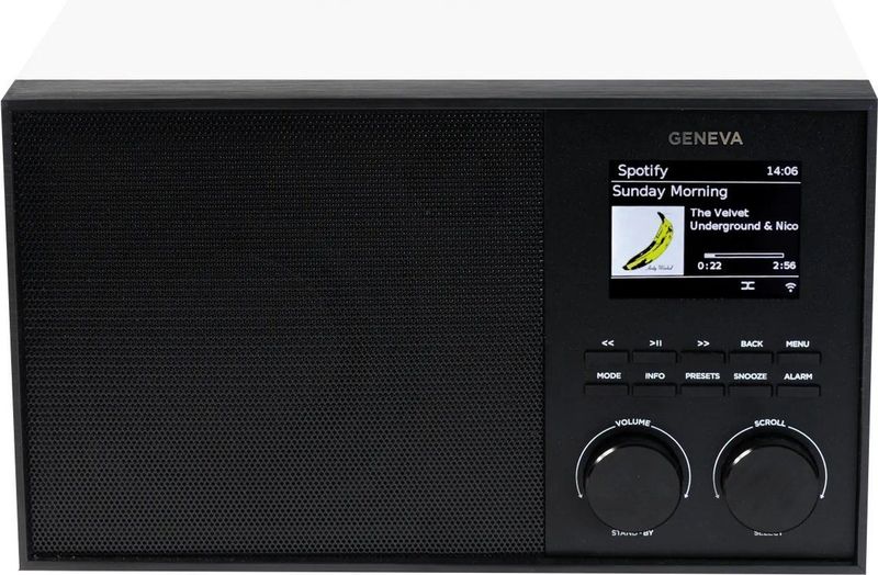 Geneva DeCon S - Internet en DAB+ Radio - Zwart/Wit - Hout
