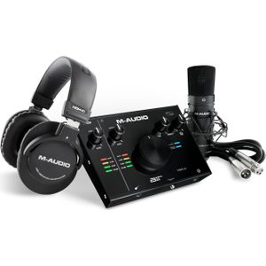 M-Audio AIR VSP Opnameset - audio-interface of USB-geluidskaart, condensatormicrofoon, studio-headset, XLR-kabel en software.