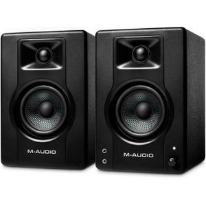 M-Audio BX3-120 watt aangedreven desktop computer luidsprekers/studiomonitors voor gamen, muziekproductie, live streamen en podcasten (paar)