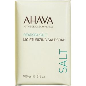 AHAVA Vochtinbrengende Zout Zeep - Spoelt Vuil en Onzuiverheden Weg | Zeepblok Behoudt Natuurlijke Hydratatie | Herstelt pH-Balans | Lichaam & Gezichtsreiniging | Soap Bar Ideaal voor Douche of Bad - 100g