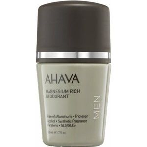 AHAVA Magnesiumrijke Deodorant Roller voor Mannen - Langdurige Frisheid en Bescherming | Vermindert Zweet en Geurtjes | Verrijkt met Dode Zee-mineralen, Vitamine E, Aloe Vera en Kamille | Geurvrije Deo - 50ml