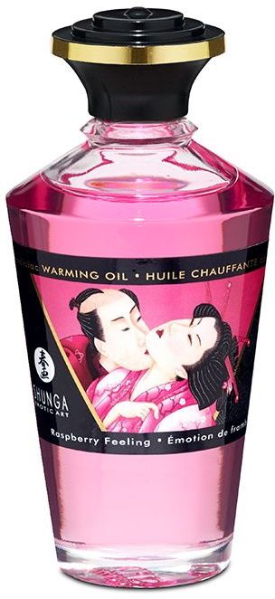 Shunga - Verwarmende Olie - Om Van Het Lichaam Te Likken - Raspberry Feeling