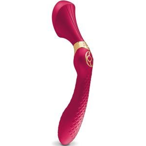 Shunga Zoa massagekop en vibrator raspberry 26,4 cm