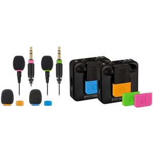RØDE Colors 2 is een set van vier gekleurde luchtfilters, kabelidentificatieringen, tags en een stickervel voor RØDE Wireless GO & Lavaliers