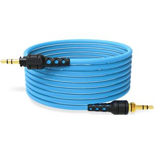 RØDE NTH-Cable voor NTH-100 Hoofdtelefoon, 2,4m / 8ft Lang, 3,5mm Mannelijk naar Mannelijk Hoogwaardige Audiokabel Met ¼-inch Adapter Inbegrepen (Blauw)