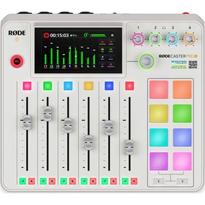 RØDE RØDECaster Pro II All-in-One productie-oplossing voor podcasting, streaming, muziekproductie en contentcreatie (wit)