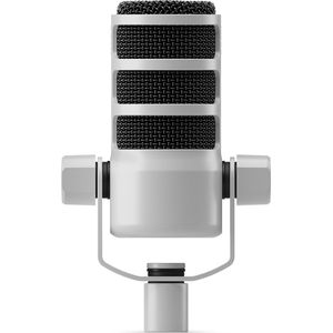 RØDE PodMic Broadcast-kwaliteit Dynamische Microfoon met Geïntegreerde Zwenkmontage voor Podcasting, Streaming, Gaming en Stemopname (Wit)