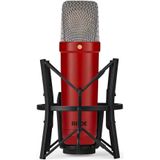 RØDE NT1 Signature Series Großmembrankondensatormikrofon mit Schockhalterung, Popschutz und XLR-Kabel für Musikproduktion, Gesangsaufnahmen, Streaming und Podcasting (Rot)