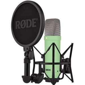 RØDE NT1 Signature Series Großmembrankondensatormikrofon mit Schockhalterung, Popschutz und XLR-Kabel für Musikproduktion, Gesangsaufnahmen, Streaming und Podcasting (Grün)
