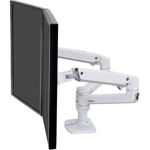 Ergotron Dubbele monitorarm LX - voor 2 beeldschermen Side-by-Side - maximum tot  27″ - met tafelklem - wit