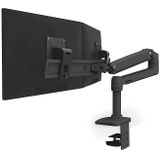 Ergotron LX Dual Monitorarm für zwei Monitore bis 63,5 cm 25 Zoll nebeneinander Tischhalterung schwarzmatt
