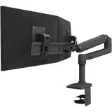 Ergotron LX Dual Monitorarm für zwei Monitore bis 63,5 cm 25 Zoll nebeneinander Tischhalterung schwarzmatt