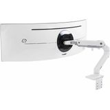 ERGOTRON HX Monitorarm met HD-scharnier in wit, tafelhouder met gepatenteerde CF-technologie voor ultrabrede gebogen monitoren tot 49 inch, 29,2 cm hoogteverstelling, VESA, 10 jaar garantie