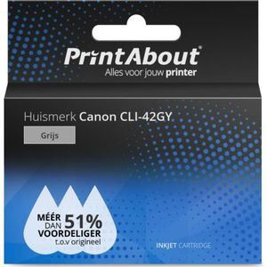 PrintAbout huismerk Inktcartridge CLI-42GY Grijs Geschikt voor Canon