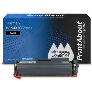 PrintAbout huismerk Toner 94X (CF294X) Zwart Hoge capaciteit Geschikt voor HP