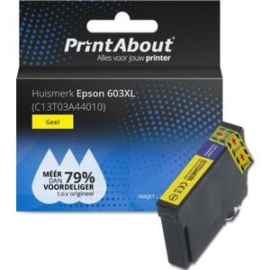 PrintAbout huismerk Inktcartridge 603XL (C13T03A44010) Geel Hoge capaciteit Geschikt voor Epson